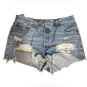 Levi's Blue Vintage Distressed Jean Shorts